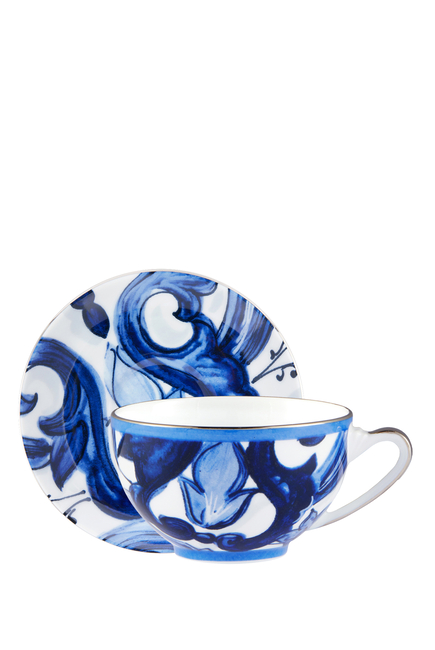 Blu Mediterraneo Foglie Tea Cup & Saucer Set
